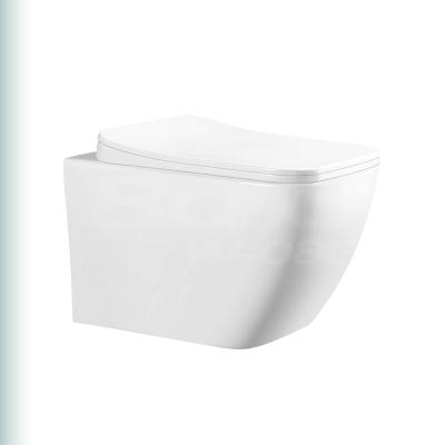 China Unique Modern Aesthetic Hidden Cistern BAILU W-08E Rimless Square Wall-hung Toilet Bidet Set With Comfortable UF Seating Cover for sale