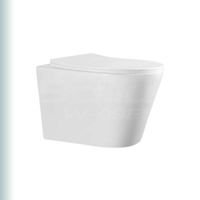 China BAILU W-09ES Luxury Hidden Cistern Ware Sanitary Trap Wall-hung Back To Wall Ceramic Toilet Wall Hung P-trap Toilet For Modern Bathroom for sale