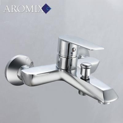 China Other Wholesale Brass Bathroom Shower Faucet Customized Silver Bath Tubes Mixers for sale