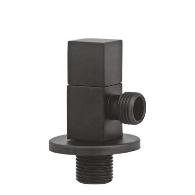 China Wholesale Modern Matte Black 1/2 Inch * 1/2 Inch Bathroom Sanitary Accessories Brass Angle Valve for sale