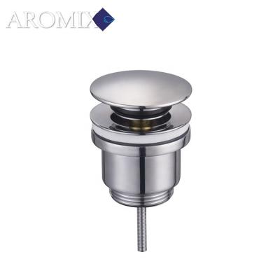 China Modern Promotional Large 63 Mm External Outlet Chromed Automatic Brass Waste Basin For Bathroom Basin for sale