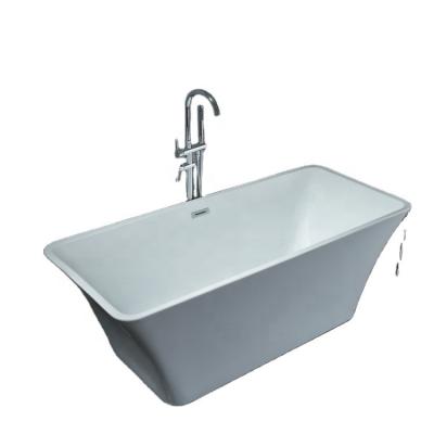 China Freestanding 67x29.5x23.6 inch High Quality Acrylic  Rectangle Center Drain Double pedestal  Freestanding Bathtub for sale