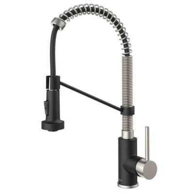 China Other Single handle pull-down faucet Sprayer brass Matte Black Mounted Kitchen For Sink for sale