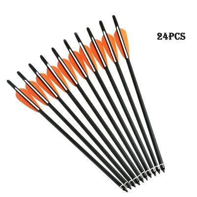 China Hunting Archery Carbon Mixed Arrow Hunting Arrow Shooting Orange And White Compound Bow Accessories for sale