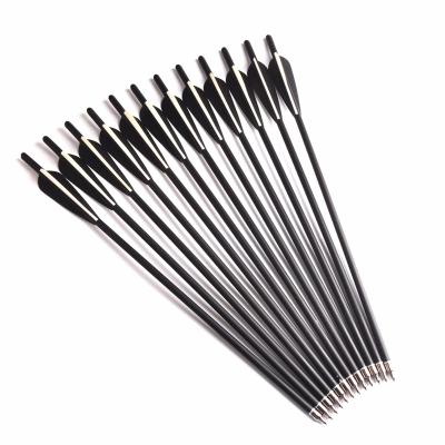 China Wholesale Black and White Plastic Crossbow Archery Vane Shooting Arrows Mixed Carbon Hunting for sale