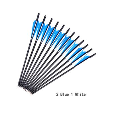 China 20 Inch Shooting Mix Carbon Arrow High Quality Blue And White Crossbow Hunting for sale