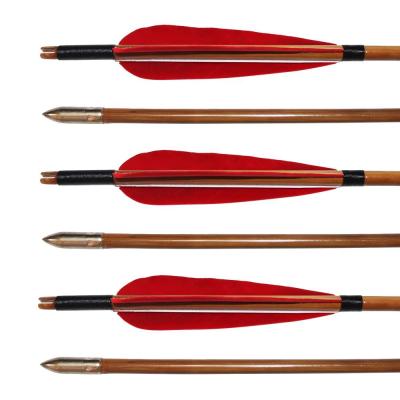 China Shooting Turkey Feather Bow OD 8.0mm Arrow Archery TIR Traditional Bamboo Arrow for sale