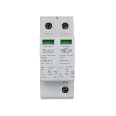 China ZENYAU B2 SPD ZYSPD40K1000B2 40ka 1000v DC PV SPD Surge Protection DC Surge Protector for sale