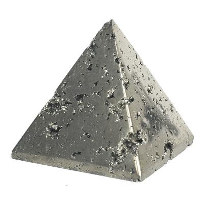 China Hot Selling Europe Small Pyramid Pyrite Ornaments Home Office Natural Crystal Desktop Specimen for sale