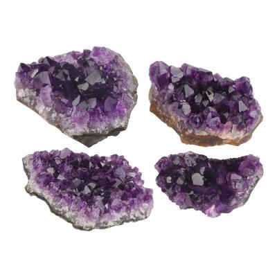 China Wholesale Natural Uruguay Uruguay Amethyst Cluster Healing Crystal Block Rough Stone Cluster Of Small Ornaments Home Decoration for sale