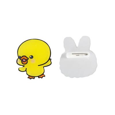 China China New Children's Cartoon Badge Duckling Cute Acrylic Brooch Pin Decorative Accessories for sale