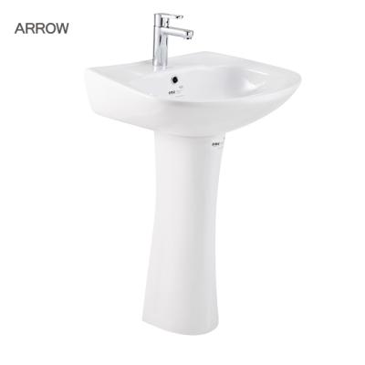 China ARROW Easy Own Brand Wash Basin Round Shape Pedestal Bathroom Sink Ceramic Chinese Wash Basin for sale