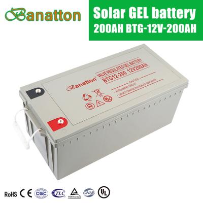 中国 Machine- Banatton Gel Battery 12V 200Ah Gel Cell Battery 12V 200Ah Modern Solar Rechargeable Accu Pil Bateria Solares Lead Acid Solar Batteries 販売のため