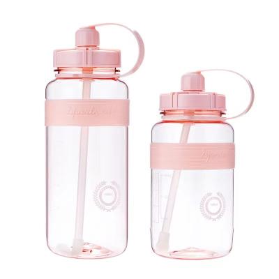 China Best Quality 2L Large Capacity Viable Motivational Water Bottle With Straw Time Marker Leakproof Big Water Jug for sale