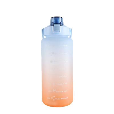 China Attractive Sustainable Design Portable Sports Plastic Drinking Water Bottle With Time Motivational Marker for sale