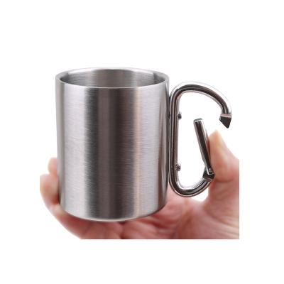 China Viable Custom Personalized Stainless Steel Carabiner Mug Metal Water Bottle Sublimation Blanks Metal Aluminum Mug for sale