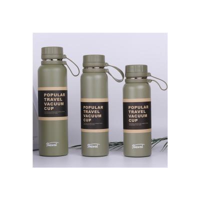 China PORTABLE Double Wall Vacuum Insulated Logo Stainless Steel Water Bottle Customized Designed With Handle Lid for sale