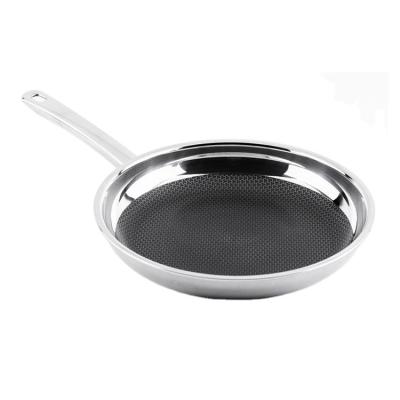 China Promotional Good Quality Custom Made Stainless 3-Ply CLASSIC No Carbon Black Frying Pan Nonstick Set Frying Pan Kitchen for sale