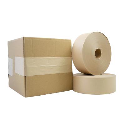 China Choice of Cardboard Sealing TapePower New Printing Logo Brown White Wet Water Activated Kraft Paper Custom Gummed Paper Tape Amazon for sale