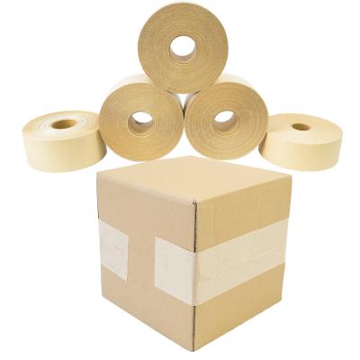 China Cardboard Sealing Cardboard Sealing Prevents Abrasions Custom White Kraft Paper Brown Gummed Wet Water Activated Tape for sale