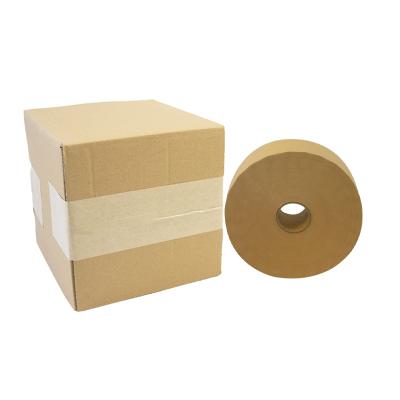 China Cardboard Sealing New Arrivals 1 Rolls 70MM 200M Custom Wet Water Activated White Strip Gummed Paper Kraft Brown for sale