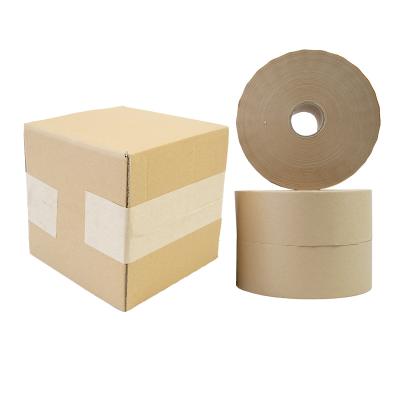 China Competitive Price 100% Biodegradable Custom White Wet Brown Cardboard Sealing Water Activated Gummed Paper Tape Kraft Paper for sale