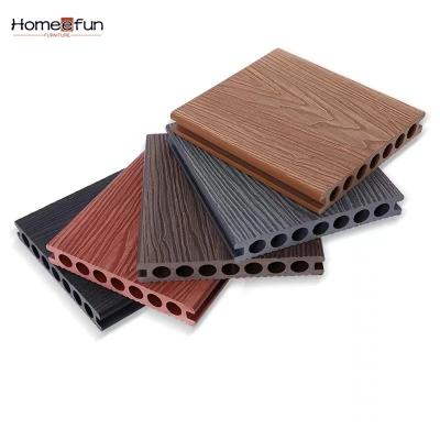 China 2022 Modern Waterproof Modern Wood Waterproof Plastic Compound Exterior Wpc Decking Flooring Board Easy Installation Wpc Decking Panel for sale