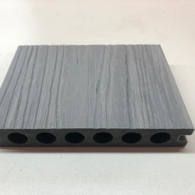 China Waterproof Outdoor Wood Plastic Composite Deck Round Boards Hollow PVC Exterior wpc Decking Flooring for sale