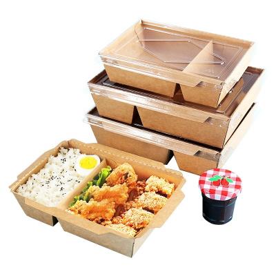 China Disposable Take Out Food Containers 2-Compartment, Disposable Paper Trays With Clear Lids for Lunch Dinner Eco Friendly Biodegradable for sale