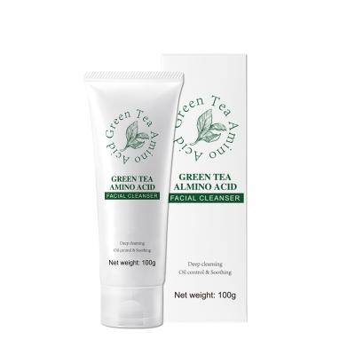 China Wholesale Acne Treatment Skin Care Oil Control Green Tea Amino Acid Cleansing Facial Cleanser For Beauty Face for sale