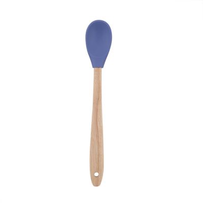 China Kitchen Tools Silicone Tableware Baking Kitchenware Cooking Spoon Spatula Small Spoon For Dense Soup for sale