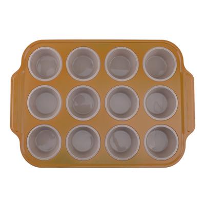 China Candy Chocolate Cake Baking Molds Non Stick High Quality Food Grade Silicone 12 Holes Cake Tray Plate for sale