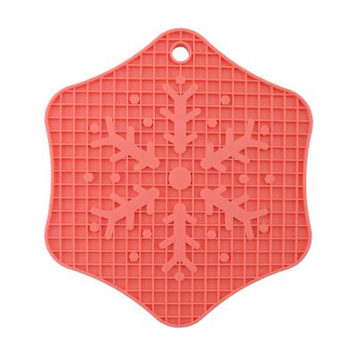 China Modern Anti-skid Snowflake Shape Warm Silicone Mat Trivet Mat Table Pad Heat Resistant Pot Holder for sale