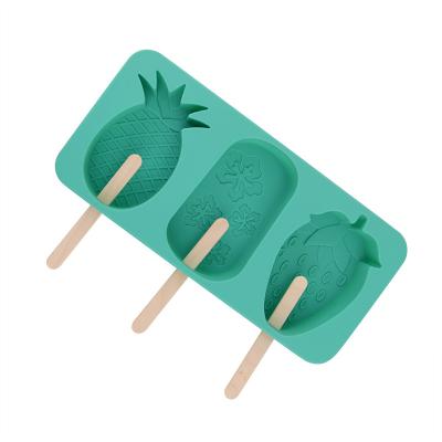 China Reusable Silicone Fruit Shape Silicone Ice Cream Mold Diy Popsicle Molds Ice Popsicle Tray for sale