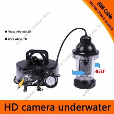 China 20M Strong Plastic Underwater 360degree Rotate ICE Fishing Camera Room IR Led Light Fish Finder for sale