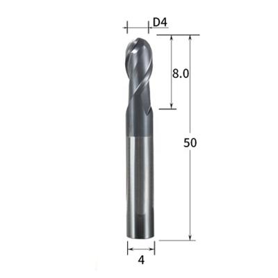 China R2-D4-50L Carbide Ball Nose Milling Inserts 50HRC 2Flutes EndMills Carbide Cutting Tools for sale