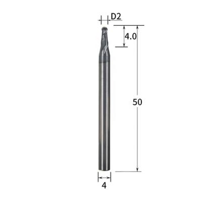 China R1-D4-50L Carbide Ball Nose Milling Inserts 50HRC 2Flutes EndMills Carbide Cutting Tools for sale