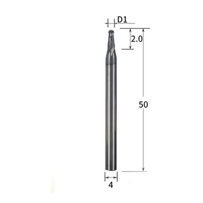 China R0.5-D4-50L Carbide Ball Nose Milling Inserts 50HRC 2Flutes EndMills Carbide Cutting Tools for sale