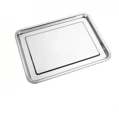 China Sustainable Hot Selling Rectangular Divided Tray 304 Stainless Steel Dinner Plate for sale