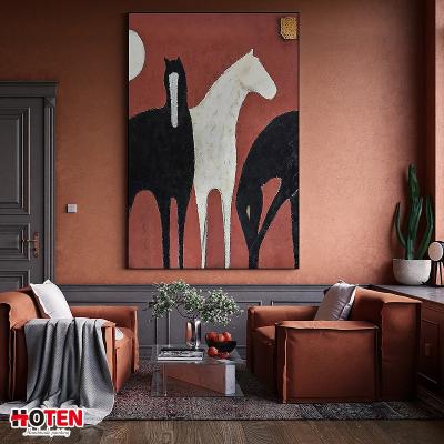 China Modern Original Handmade Painting | Decorative painting of three horses | Large custom art painting for sale