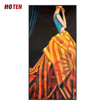 China Custom abstract modern photo fashion large size handmade figure oil painting decoration romantic painting for sale