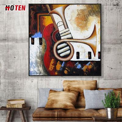 China Wholesale High Quality Handmade Canvas Musical Instrument Music Abstract Oil Painting On Canvas for sale