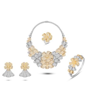 China EXITOSO CLASSIC Women Bridal Jewelry Set CZ Necklace Jewelry Set For Woman Dubai Nigeria Wedding Accessories for sale