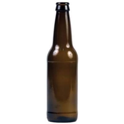 China Eco-friendly 330ml 500ml 12oz 16oz Amber Longneck Beer Bottle With Crown Caps For Beer Beverage for sale