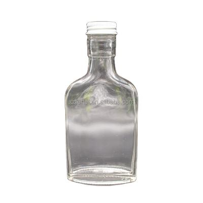 China 120ml 4oz Clear Glass Bottle Hip Eco - Friendly Flask For Liquor for sale