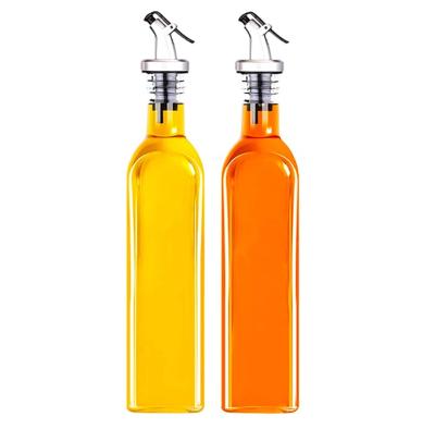 China Eco-friendly 17oz Glass Olive Oil Dispenser Bottle With Easy Pour Spout 500ml for sale