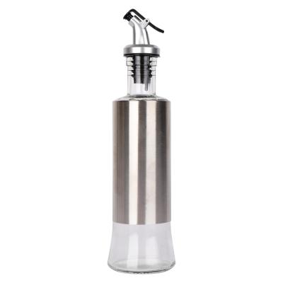 China Eco-friendly 7OZ 12OZ 17OZ Olive Oil Dispenser Bottle With Stainless Steel Sheath for sale