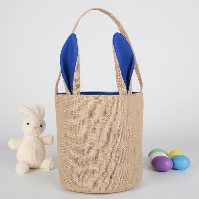 China Diy Opens Custom HTV Heat Transfer Vinyl Sublimation Customize Easter Basket Blank Bucket Bunny Bags Decoration Canvas Crafts for sale