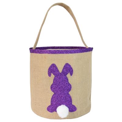 China Diy Opens Custom HTV Heat Transfer Vinyl Sublimation Customize Easter Basket Blank Bucket Bunny Bags Decoration Canvas Crafts for sale