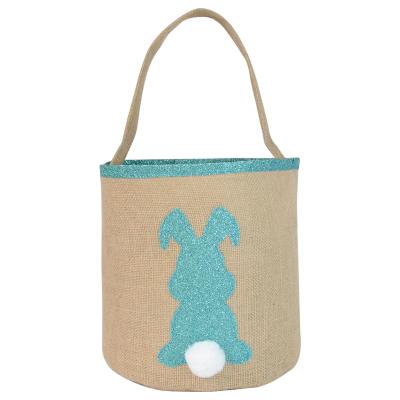 China Diy Opens Custom HTV Heat Transfer Vinyl Sublimation Customize Easter Basket Blank Bucket Bunny Bags Decoration Canvas Crafts for sale